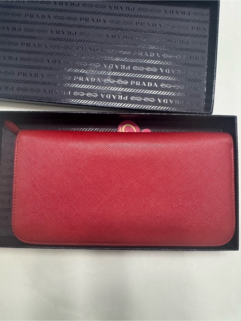 Prada Red Saffiano Leather Wallet Box - Picture 4 of 7
